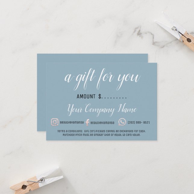 Certificado de regalo de empresa Simplemente logot (Anverso/Reverso In Situ)