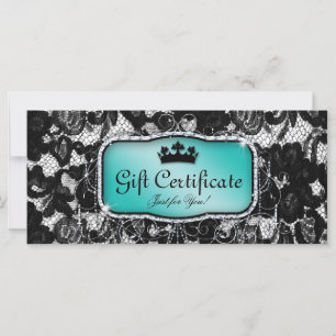 Certificado de regalo de encaje de moda Salón de l