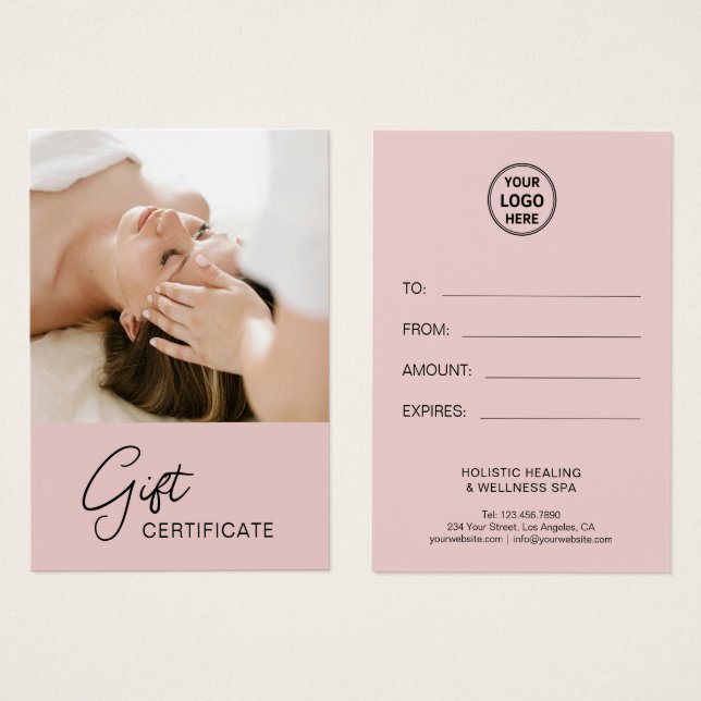 Certificado de regalo de entrenador de salud Terap (Anverso y reverso)