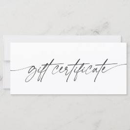Certificado de regalo de escritura moderna Agregue