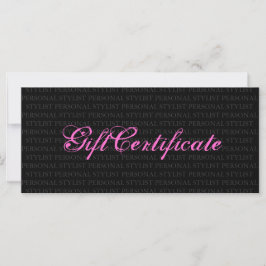 Certificado de regalo de estilo personal