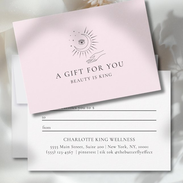 CERTIFICADO DE REGALO DE ESTRELLAS DE MANO DE OJO  (MOON EYE HAND STARS BUSINESS GIFT CERTIFICATE)