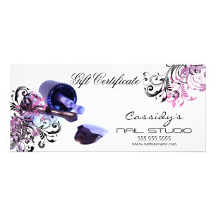 Certificado de regalo de estudio de uñas y salón