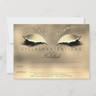 Certificado de regalo de extensión de pestañas dor