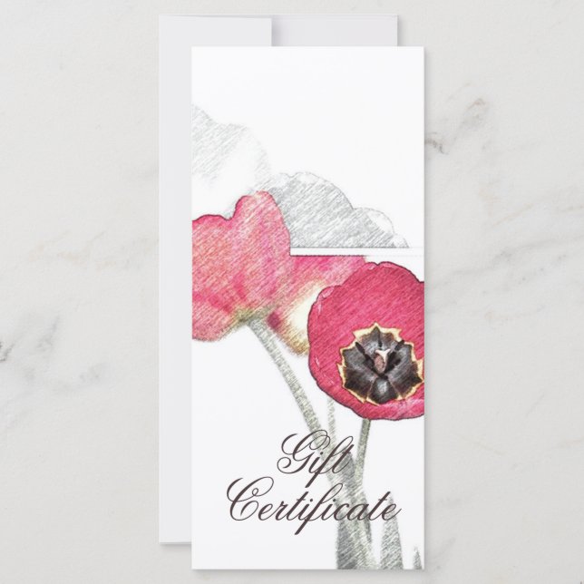Certificado de regalo de flor de amapola roja dibu (Anverso)