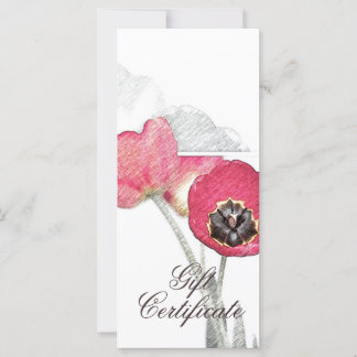 Certificado de regalo de flor de amapola roja dibu