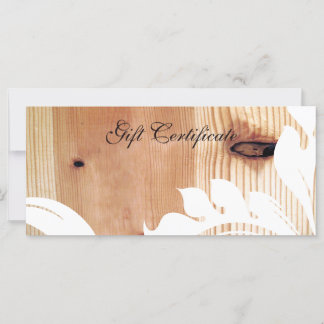 Certificado de regalo de Floral blanca y madera fa
