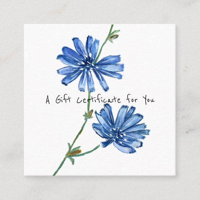 CERTIFICADO DE REGALO DE Flores Azules AGREGAR NEG (Anverso)