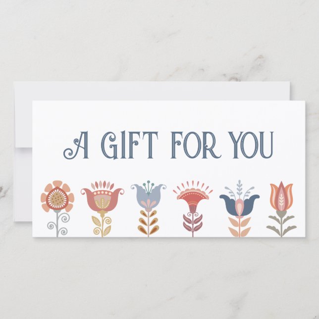 certificado de regalo de flores de arte folclórico (Anverso)