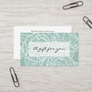 Certificado de regalo de flores de dibujos de la l