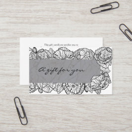 Certificado de regalo de flores de mármol