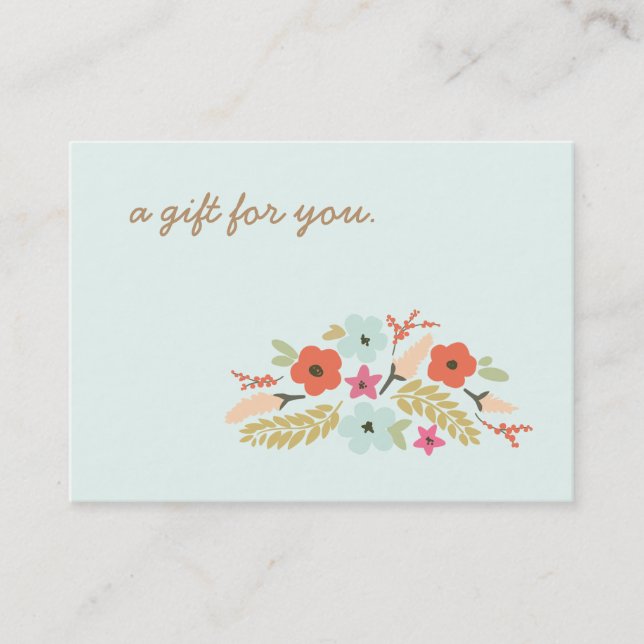Certificado de regalo de flores de pastel (Anverso)