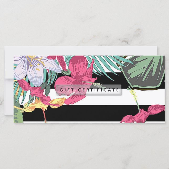 Certificado de Regalo de Flores Florales Tropicale (Anverso)