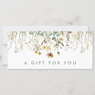 Certificado de regalo de flores presionadas