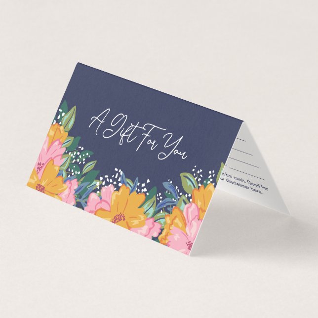 Certificado de Regalo de Flores Rosadas Amarillas  (Anverso)
