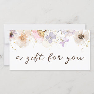 Certificado de regalo de flores secas
