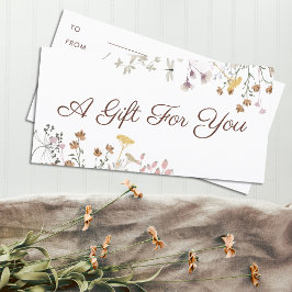 Certificado de regalo de flores silvestres