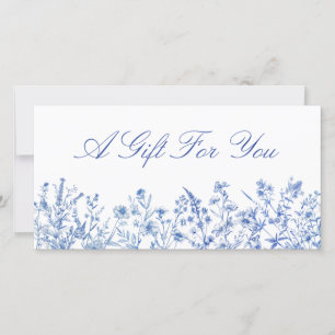 Certificado de regalo de flores silvestres azules
