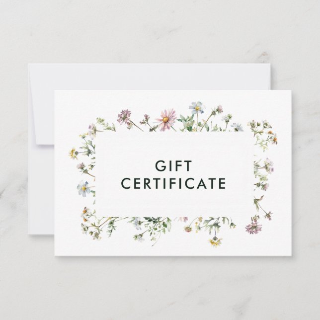 Certificado de regalo de flores silvestres Delicad (Anverso)