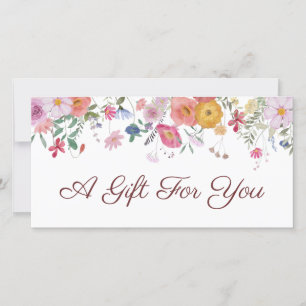 Certificado de regalo de flores silvestres frescas