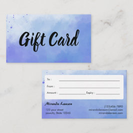 Certificado de regalo de fondo de acuarela