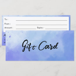 Certificado de regalo de fondo de acuarela