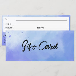 Certificado de regalo de fondo de acuarela