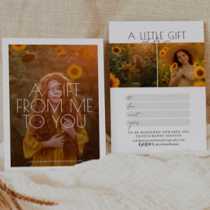 Certificado de regalo de fotografía con guión mini