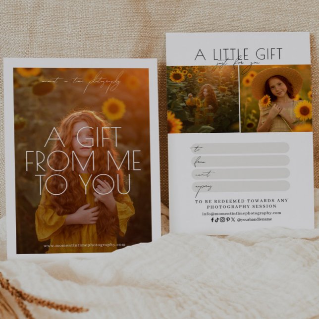 Certificado de regalo de fotografía con guión mini (Subido por el creador)