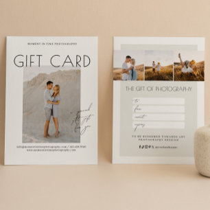 Certificado de regalo de fotografía con guión mini