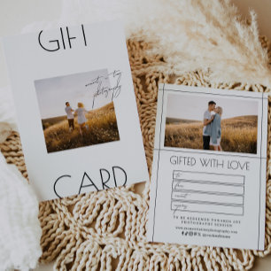 Certificado de regalo de fotografía con guión mini