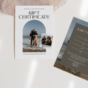 Certificado de regalo de fotografía de arte modern