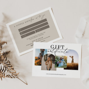 Certificado de regalo de fotografía de Collage de 