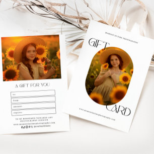 Certificado de regalo de fotografía de oval minima