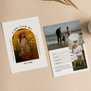 Certificado de regalo de fotografía de retro arco