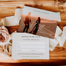 Certificado de regalo de fotografía elegante | Tar