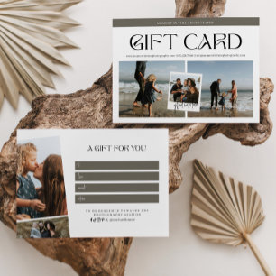 Certificado de regalo de fotografía fotográfica de