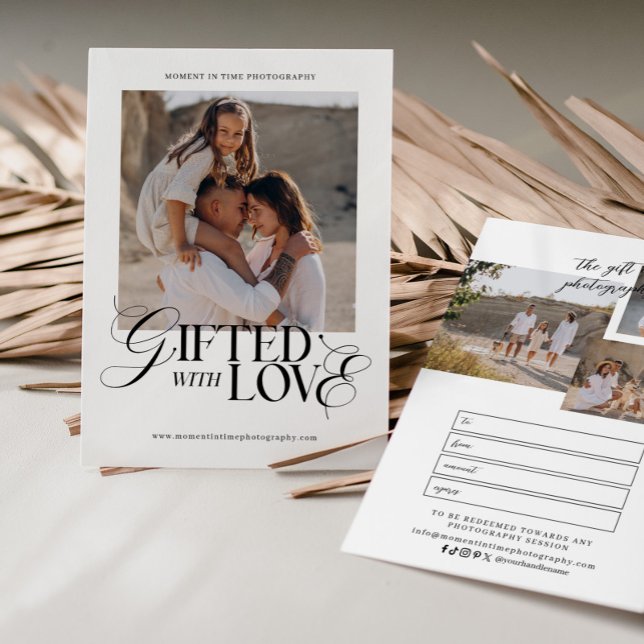 Certificado de regalo de fotografía minimalista (Subido por el creador)