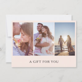 Certificado de regalo de fotografía rosa Rubor mod