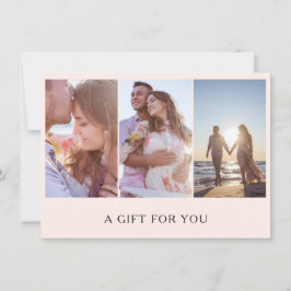Certificado de regalo de fotografía rosa Rubor mod