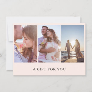 Certificado de regalo de fotografía rosa Rubor mod