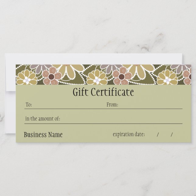 Certificado de regalo de Fun Florals (Anverso)