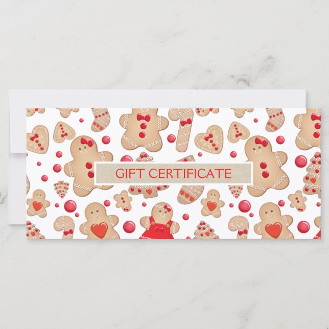 Certificado de regalo de galletas horneadas para h (Anverso)