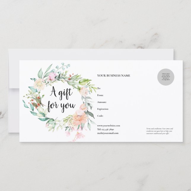 Certificado de regalo de Garland Rosa (Anverso)