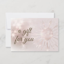 Certificado de regalo de girasol de oro rosa