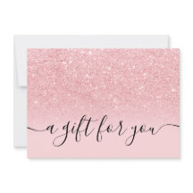 Certificado de regalo de gris oscuro purpurina ros