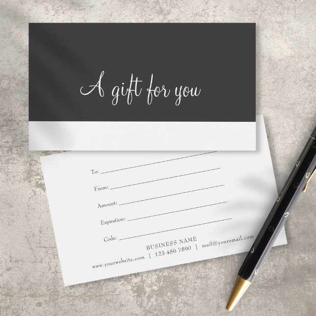 Certificado de regalo de guión minimalista (Minimalist Script Gift Certificate)