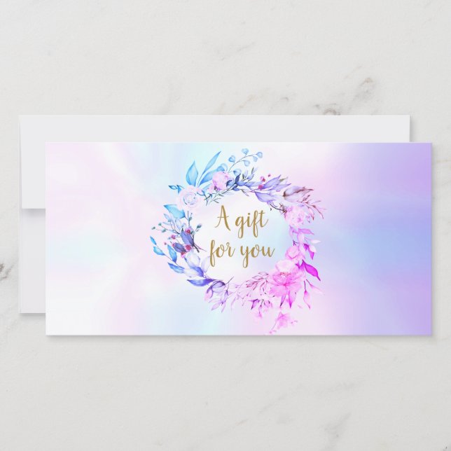 Certificado de regalo de guirnalda de rosas con le (Anverso)