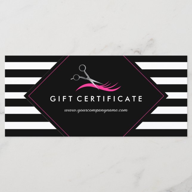 Certificado de regalo de Hair Stylist de negrita (Anverso)