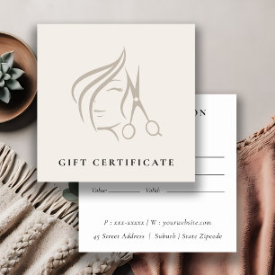 Certificado de regalo de Hairstylist Ivory Hair Sc